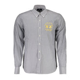 La Martina Blue Cotton Men Shirt
